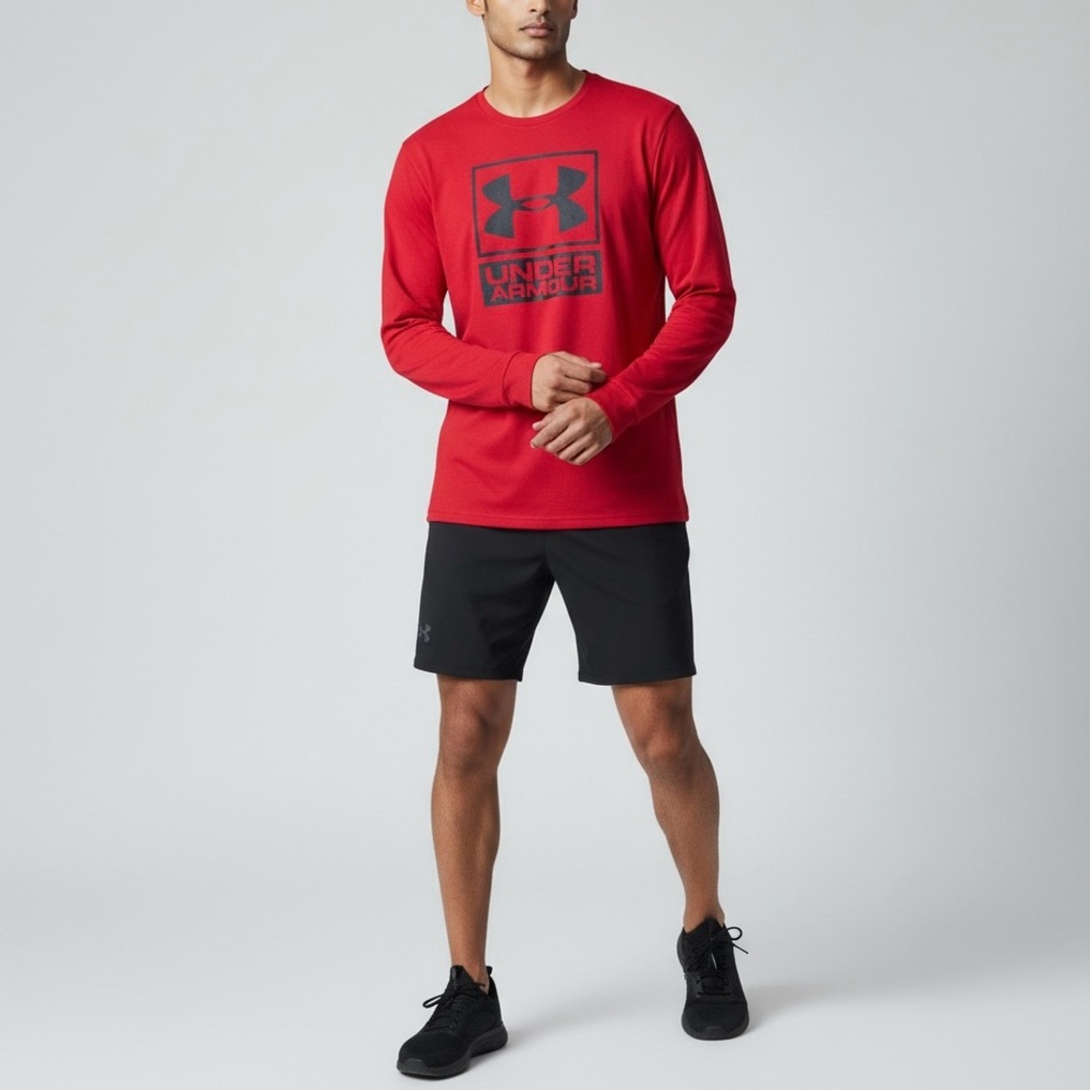 Under Armour Youth YXL Red Big Logo Long Sleeve Athletic Tech Shirt